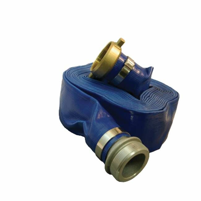 Apache Layflat Discharge Hose Short Shanks 1.5 in x 25 ft