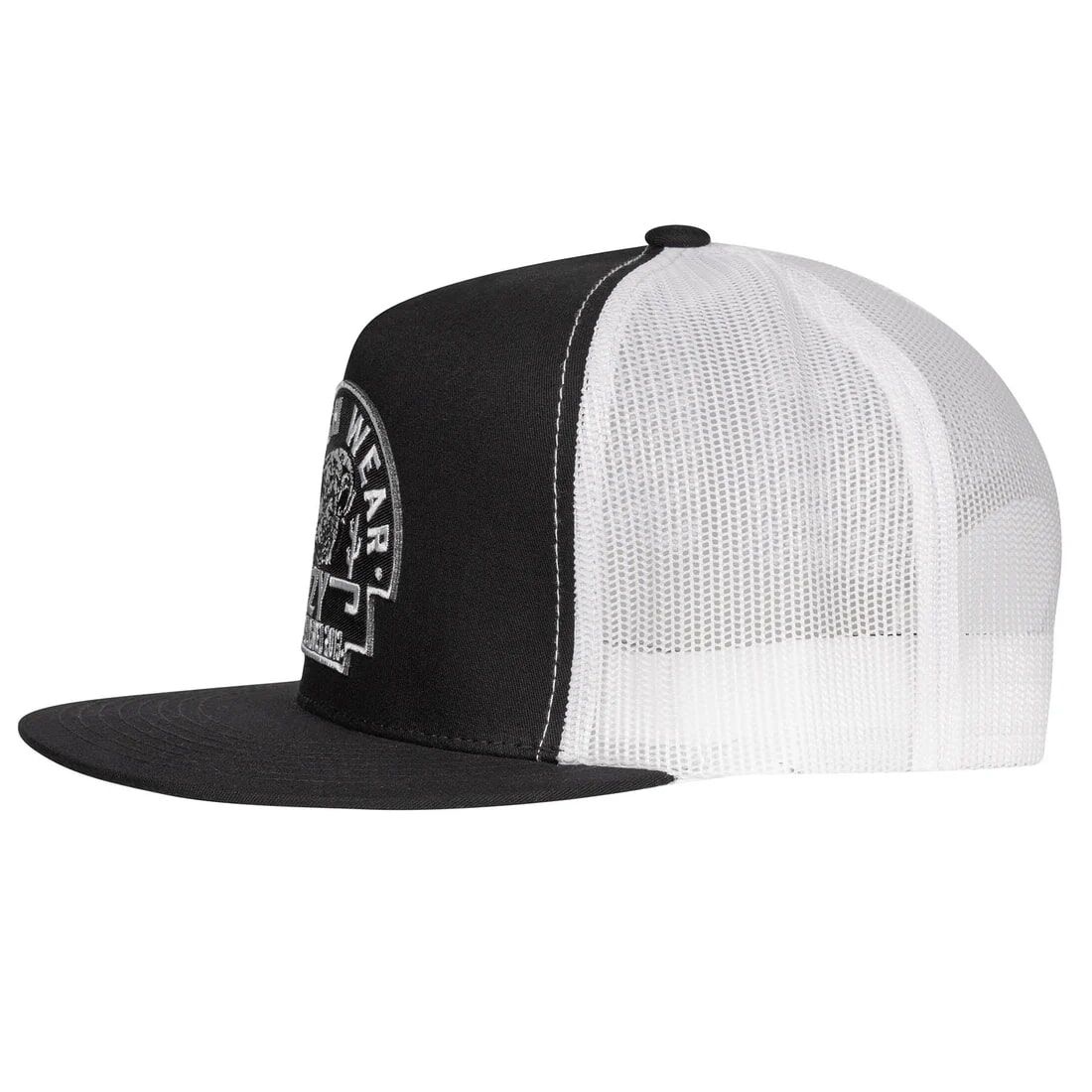 Lazy J Ranch Men's Black Arrowhead Classic Five Panel Trucker Hat in Black/White