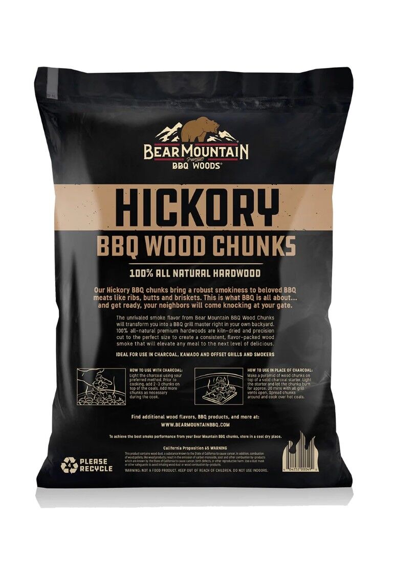 Bear Mountain BBQ Hickory BBQ Wood Chunks, 4-Lb