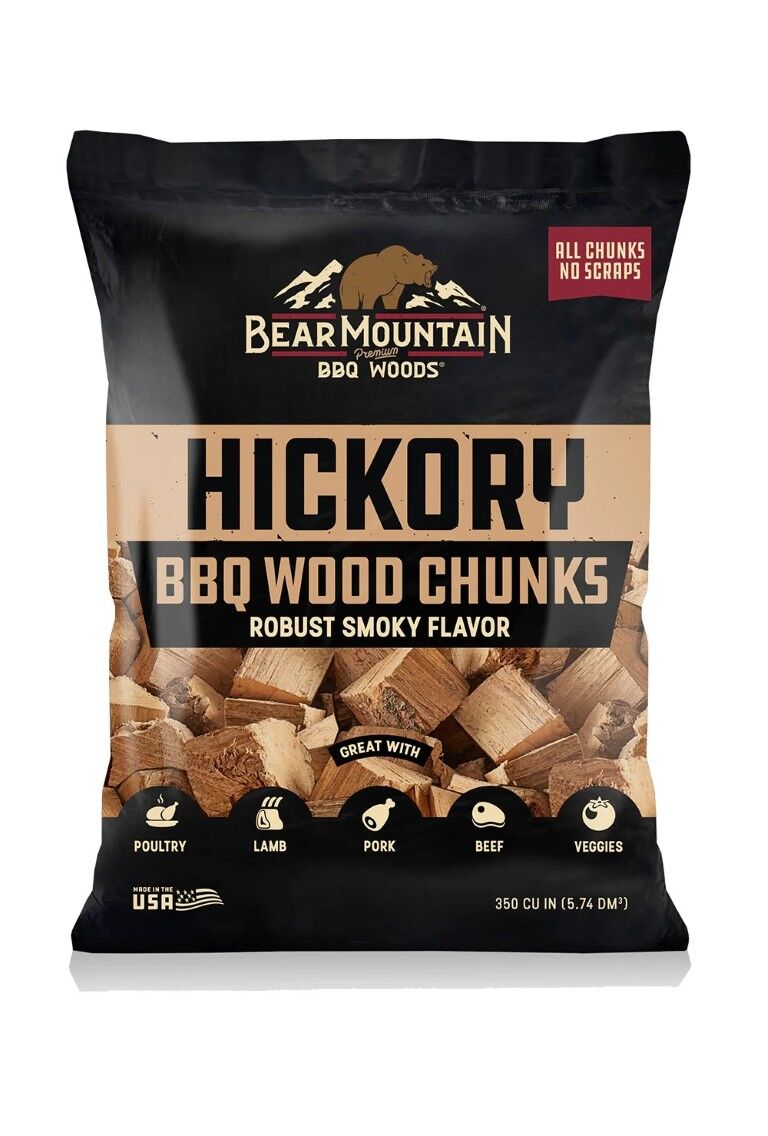 Bear Mountain BBQ Hickory BBQ Wood Chunks, 4-Lb