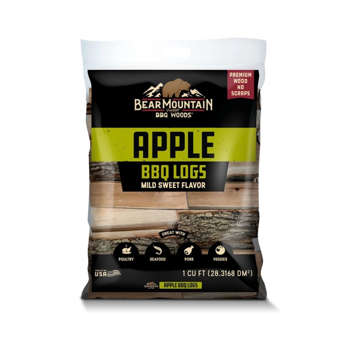 Bear Mountain Apple BBQ Logs, 1-Cu Ft
