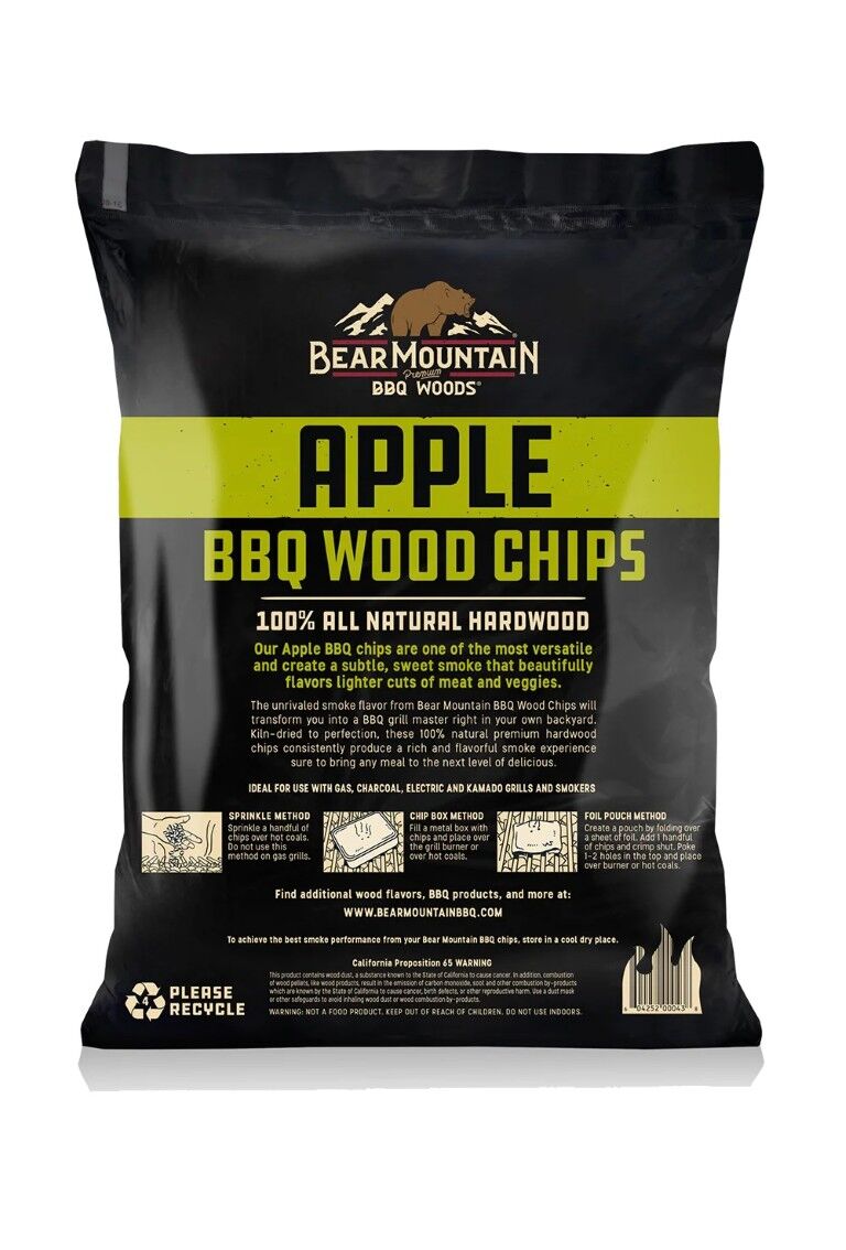 Bear Mountain BBQ Apple BBQ Wood Chips, 2-Lb