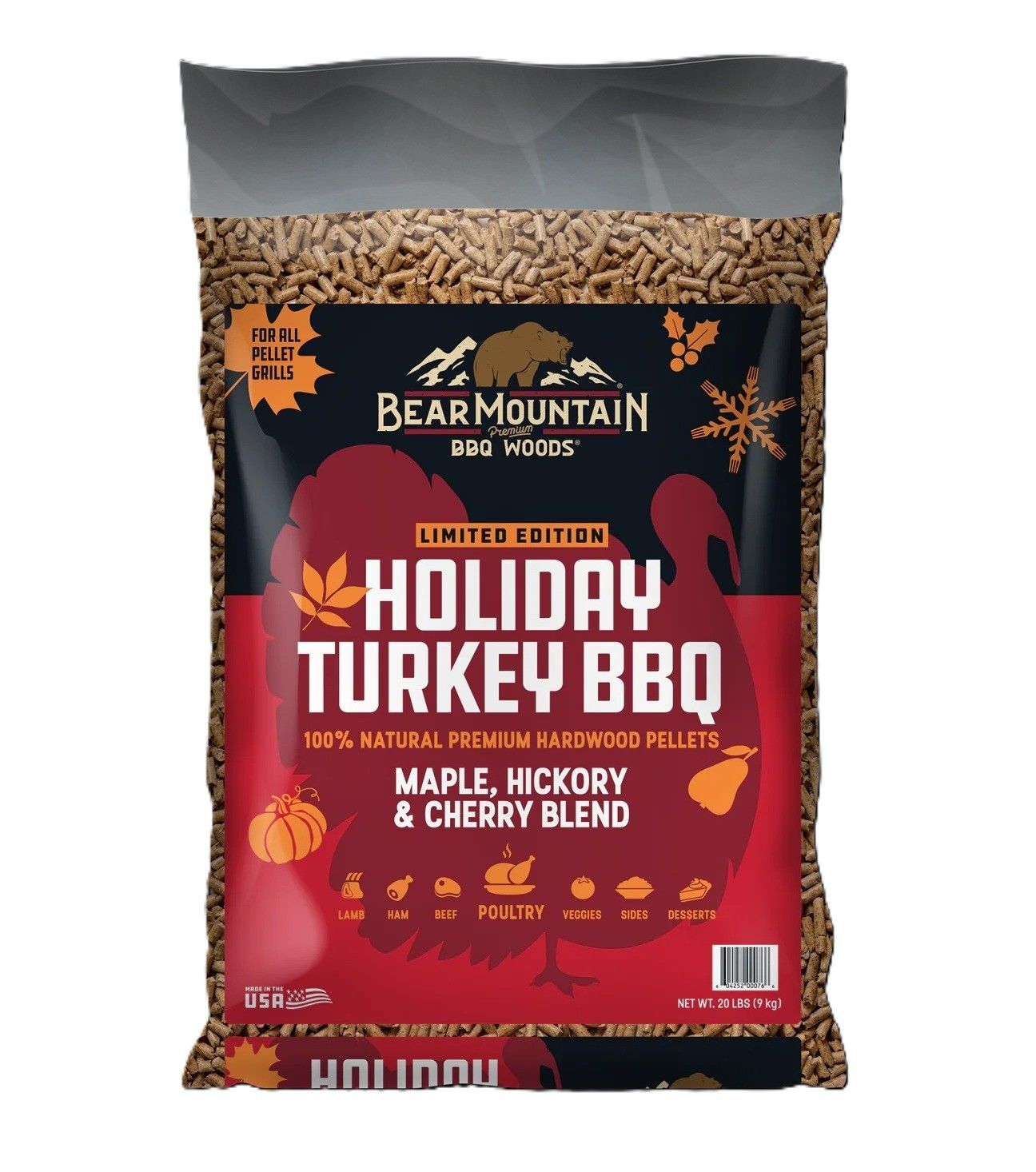 Bear Mountain BBQ Craft Blend Pellets Holiday Turkey BBQ, 20-Lb