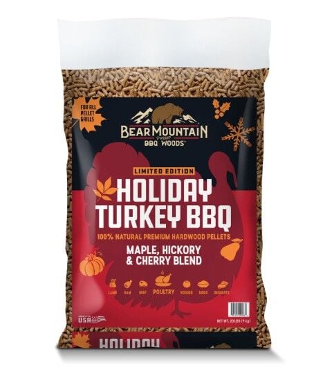 Bear Mountain Holiday Turkey BBQ Craft Blends Wood Pellets, 20-Lb
