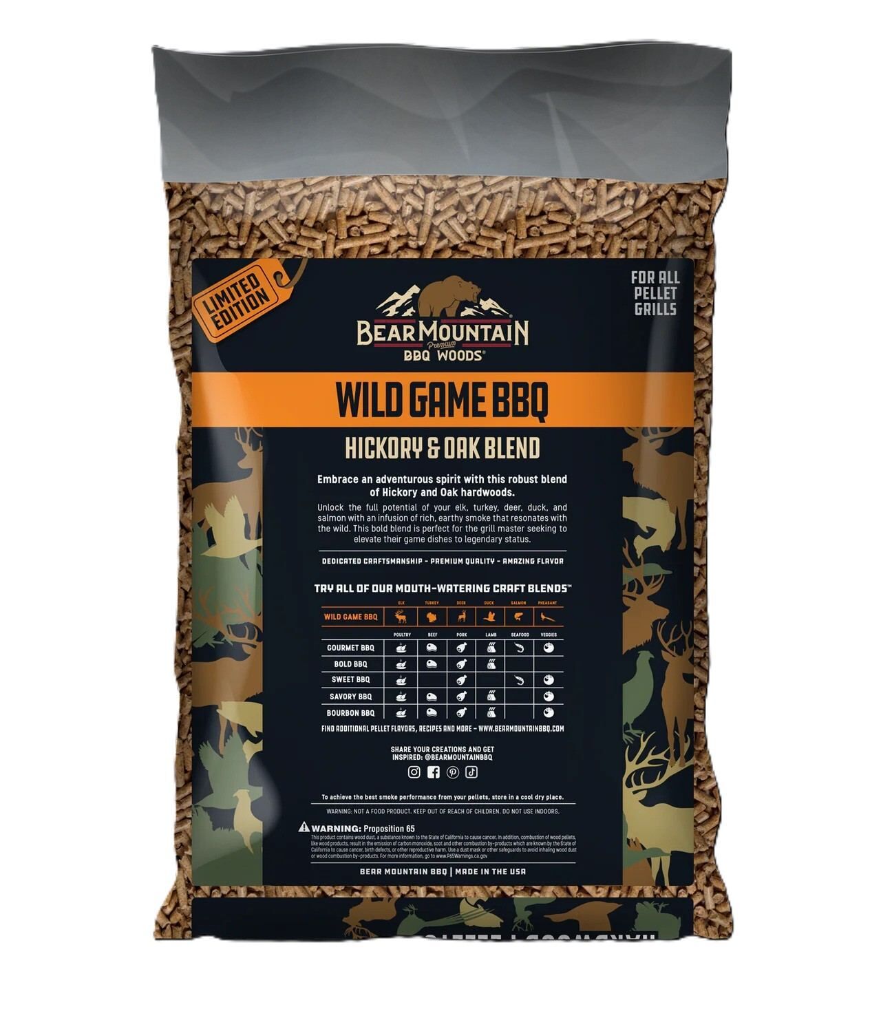 Bear Mountain BBQ Craft Blend Pellets Wild Game BBQ, 20-Lb