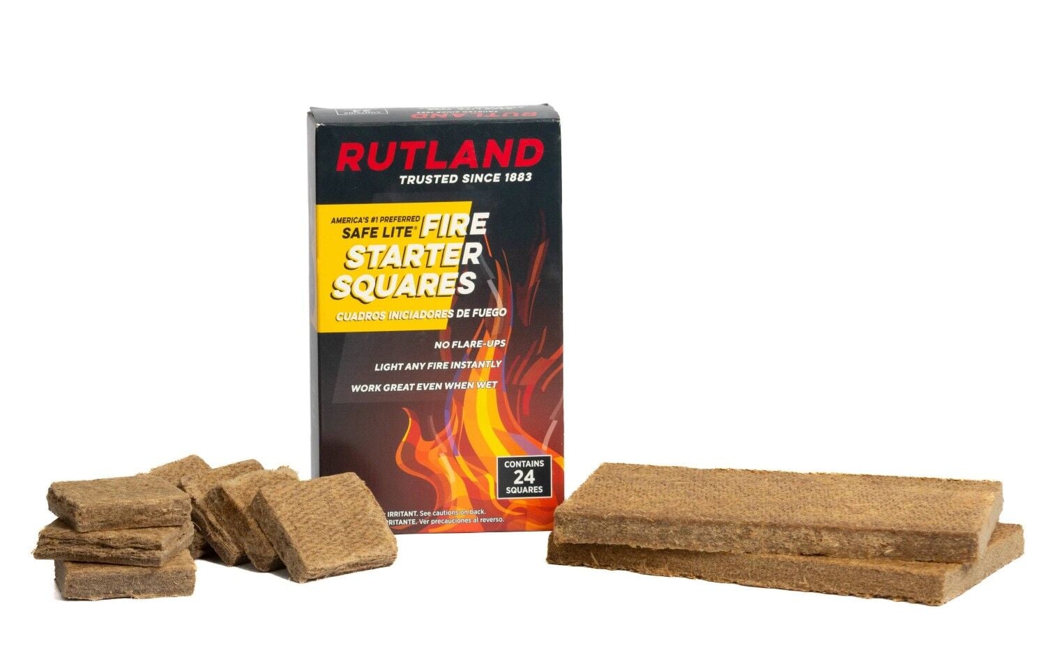 Rutland Safe Lite Fire Starter Squares, 24 pack