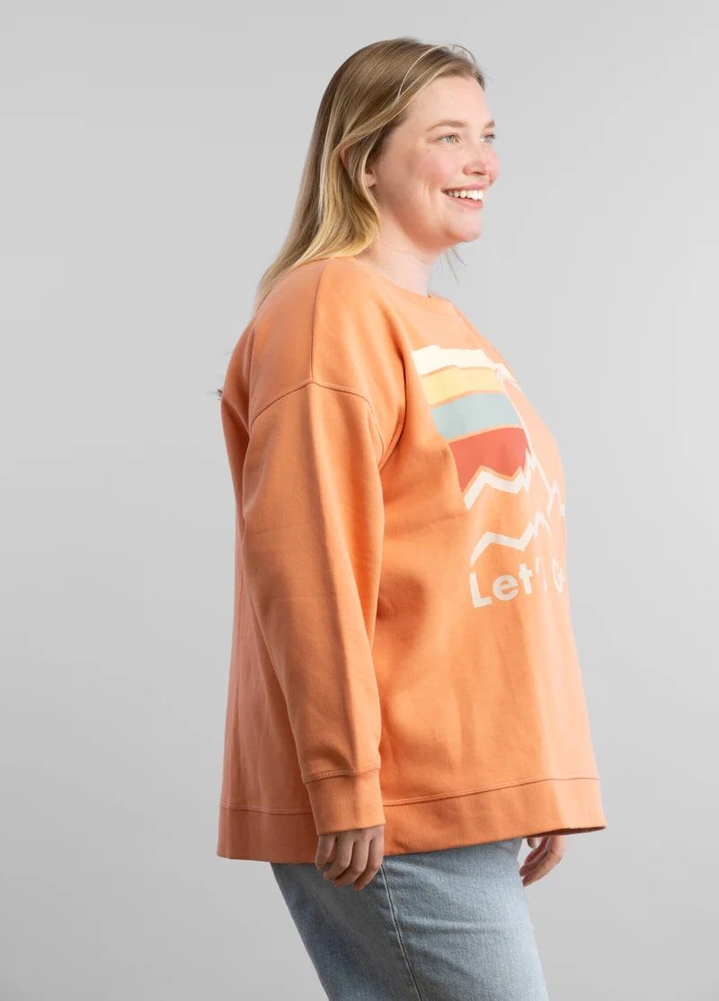 Liv Outdoor Women's Gabriella Oversized Graphic Crew Sweatshirt Stonewashed