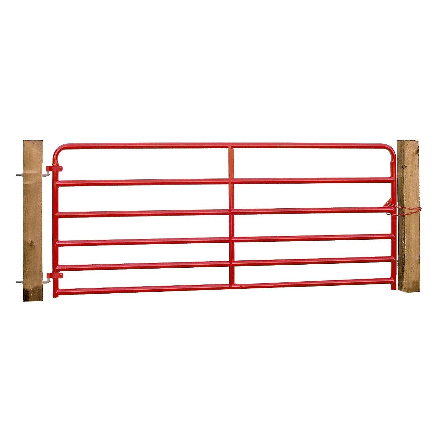 HW Brand CG650 Red 6-Rail Livestock Gate, 2 in. Tube, 12 ft. x 50 in.