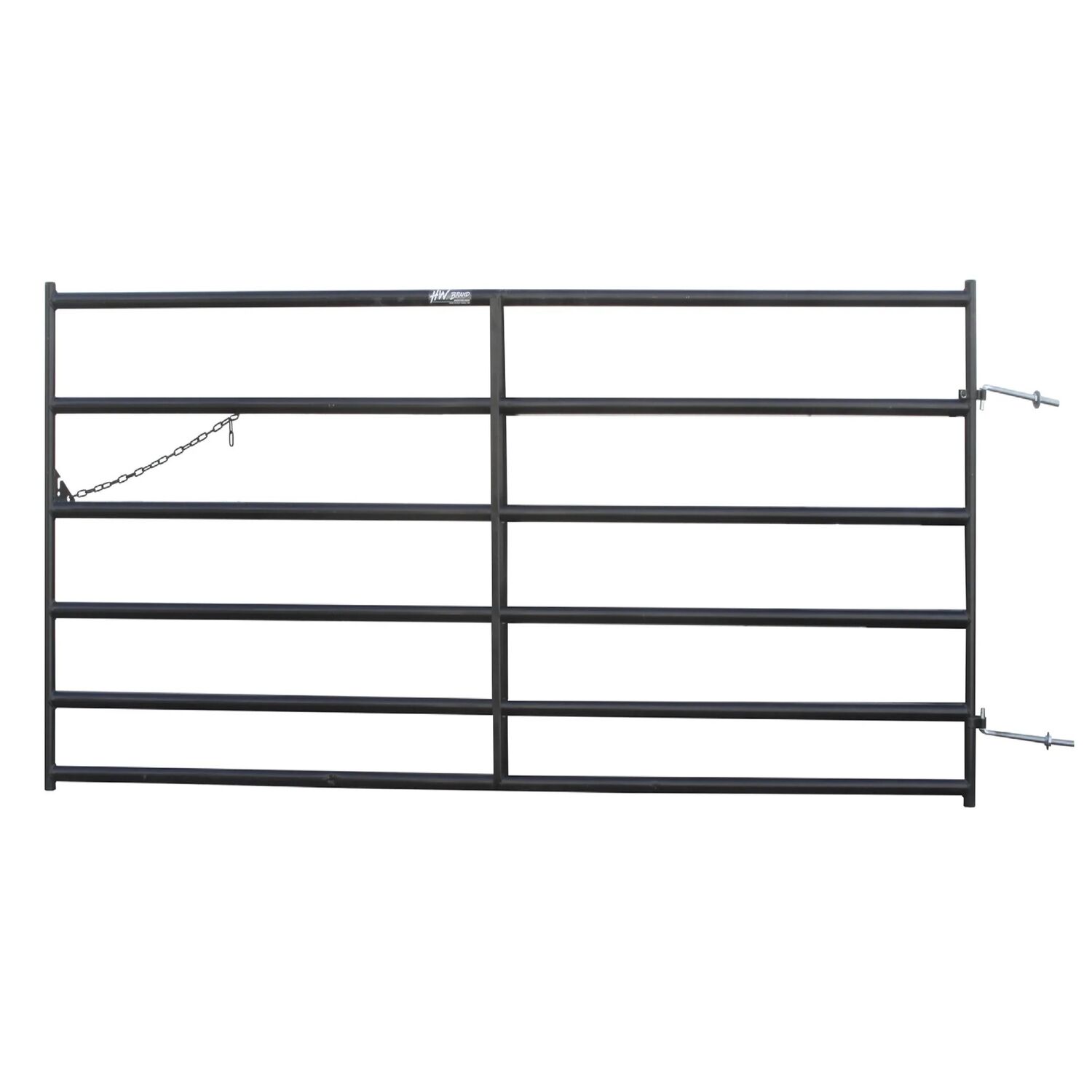HW Brand EG650 Black 6-Rail Square Corner Gate, 1 3/4 in. Tube, 10 ft. x 50 in.