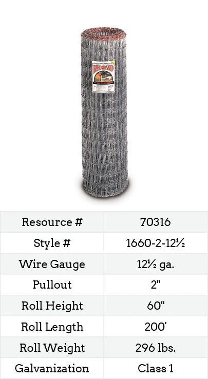 Red Brand Square Deal Non-Climb Class 1 Horse Fence, 12.5-Ga, 200-Ft x 60-In