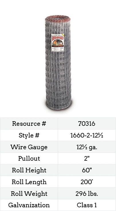 Red Brand Square Deal Non-Climb Horse Fence, 2-In x 4-In Mesh, 72-In x 200-Ft