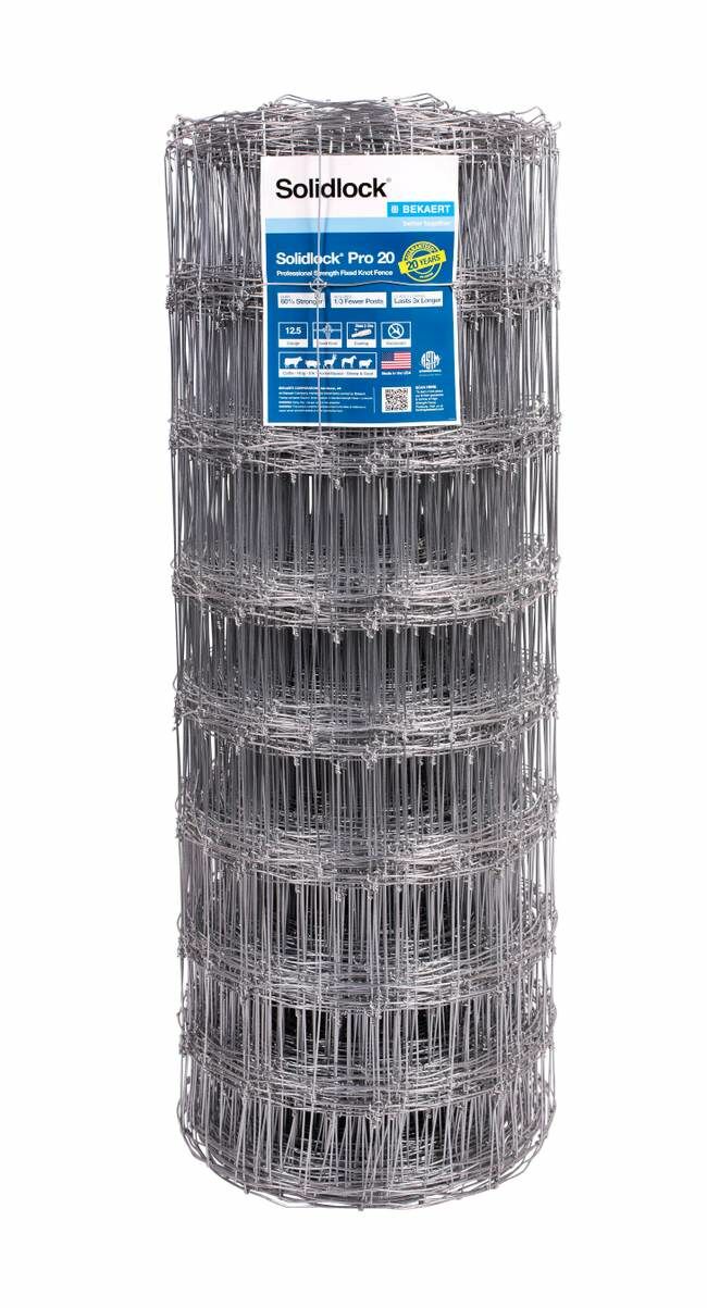 Bekaert Solidlock Fixed Knot Cattle Fence - Silver, 49 in