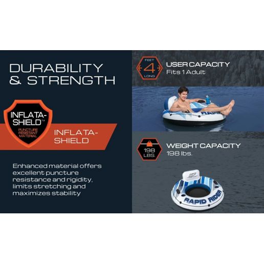 Bestway Hydro-Force Rapid Rider Single River Tube, 48-In