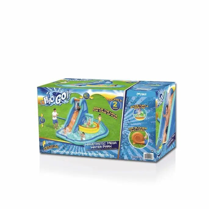 Bestway H2OGO! Wavetastic Kids Inflatable Water Park with Turtle Pool Float Ride-On, 16-Ft