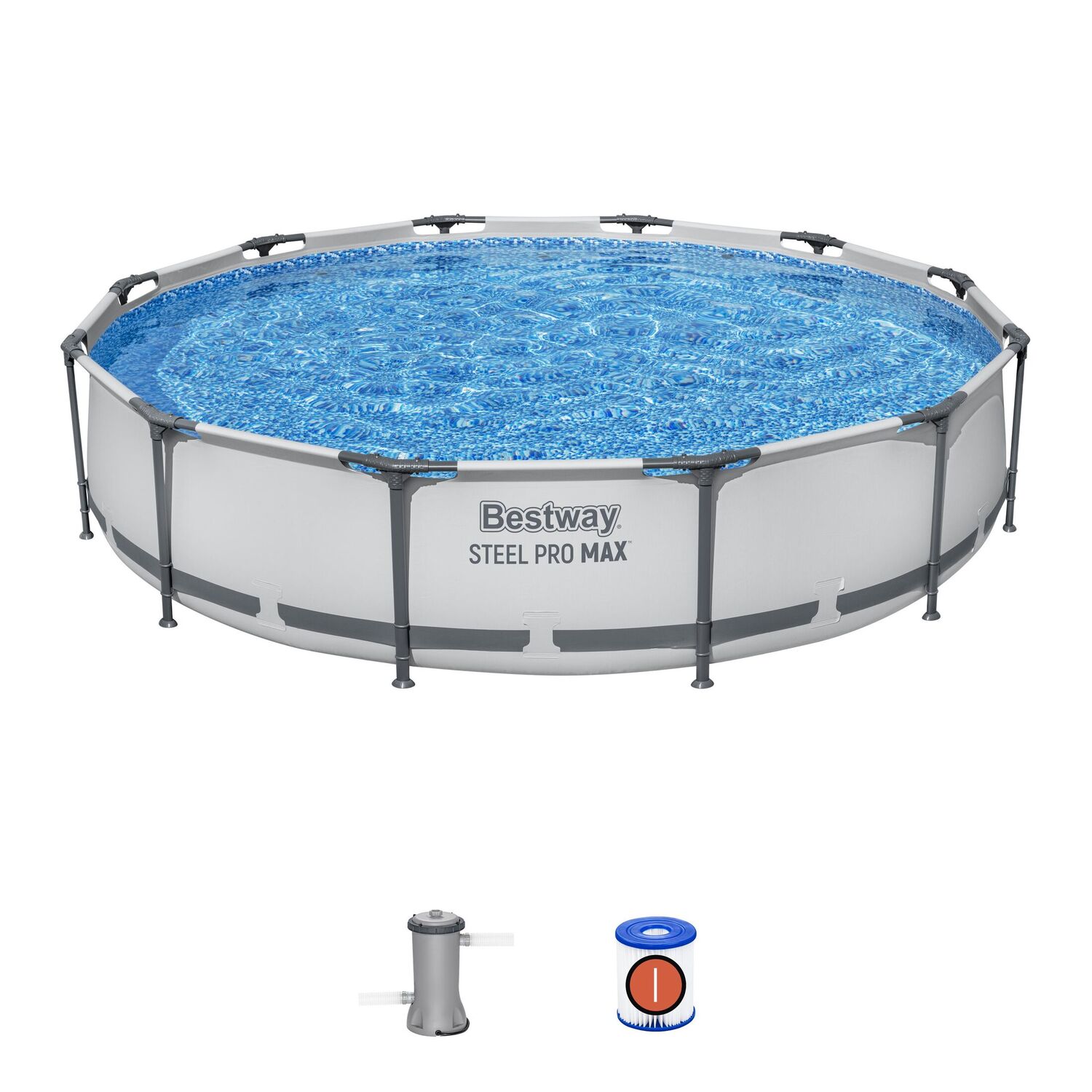 Bestway Steel Pro MAX Round Above Ground Pool Set, 12 ft. x 30 in.