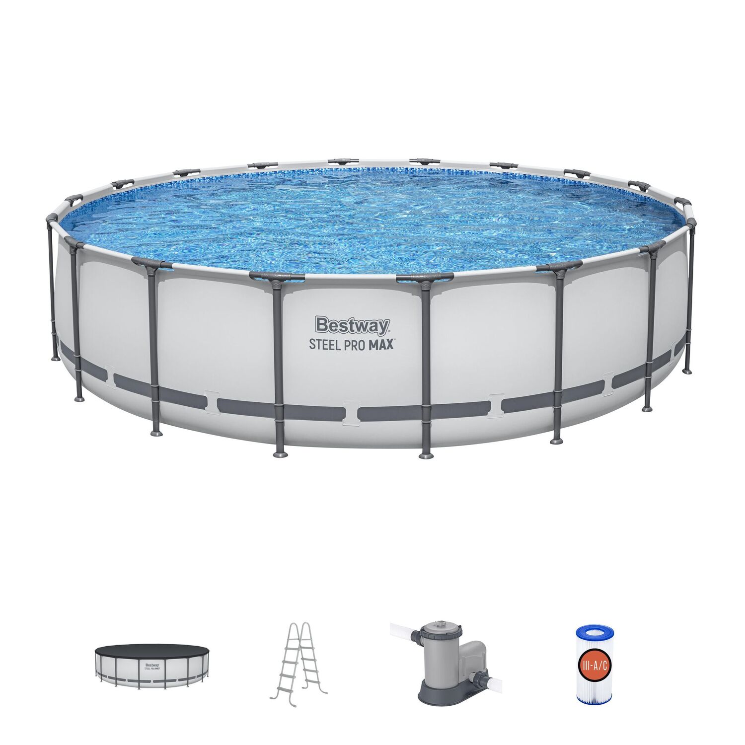 Bestway Steel Pro MAX Round Above Ground Pool Set, 18 ft. x 48 in.