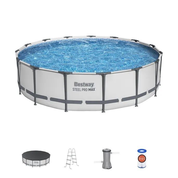 Bestway Steel Pro MAX Above Ground Pool Set, 15-Ft x 42-In