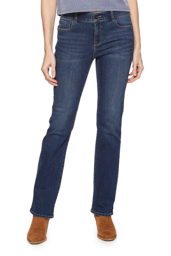 Threadgrit Women's McKenzie Mid Rise Bootcut Jean in Medium Wash