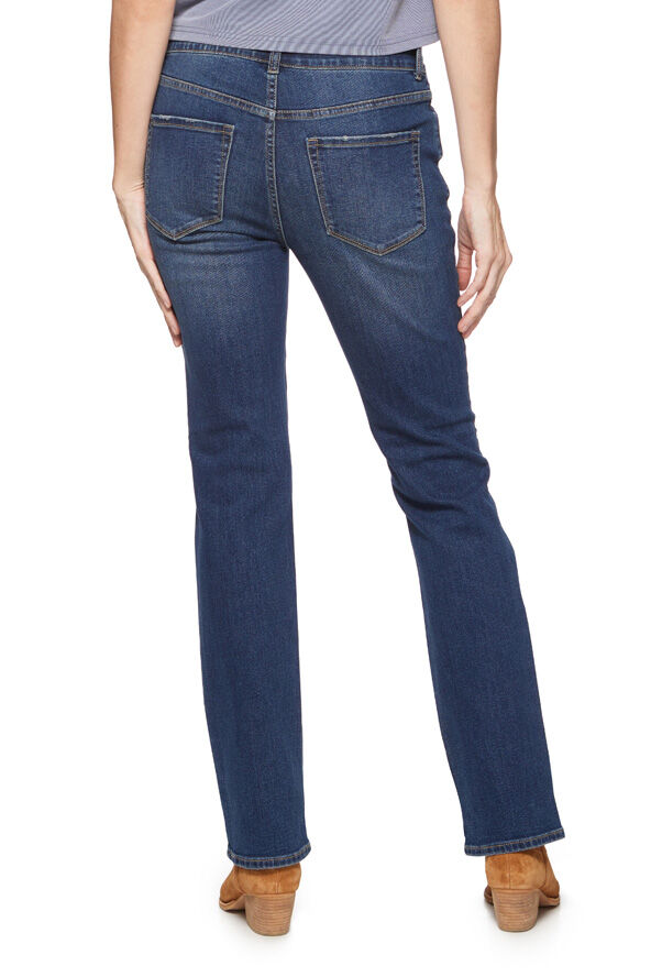 Threadgrit Women's McKenzie Mid Rise Bootcut Jean in Medium Wash