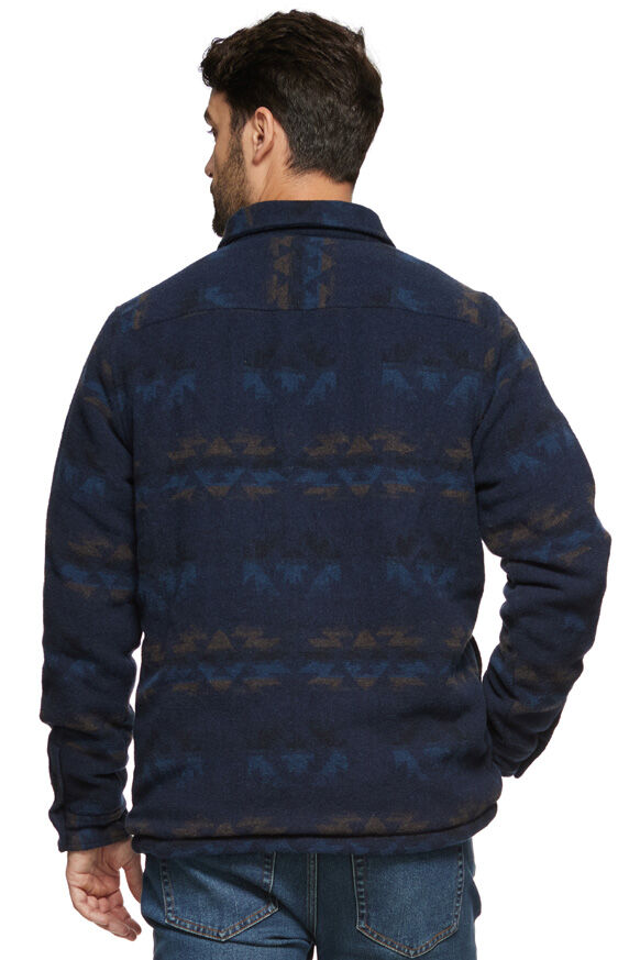 Threadgrit Men's Sherpa Lined Southwestern Shirt Jacket