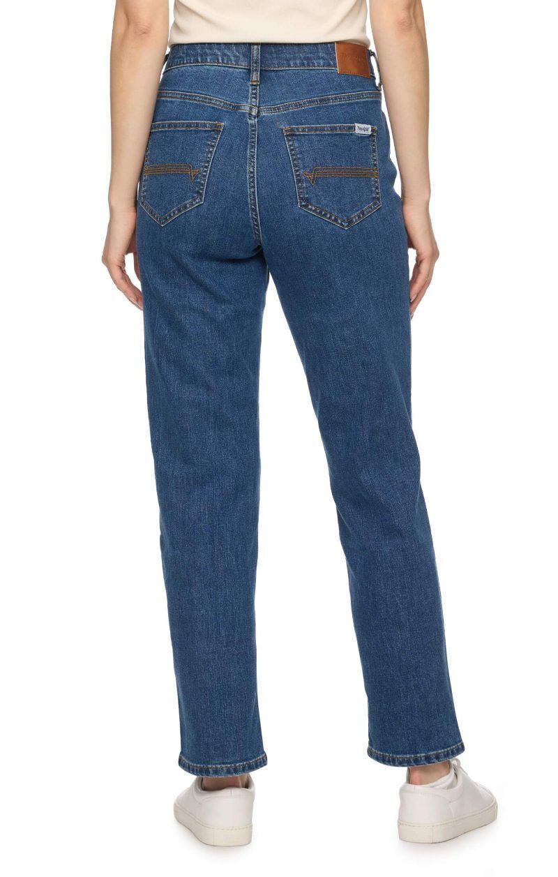 Threadgrit Women's Celine Mid Rise Straight Jean