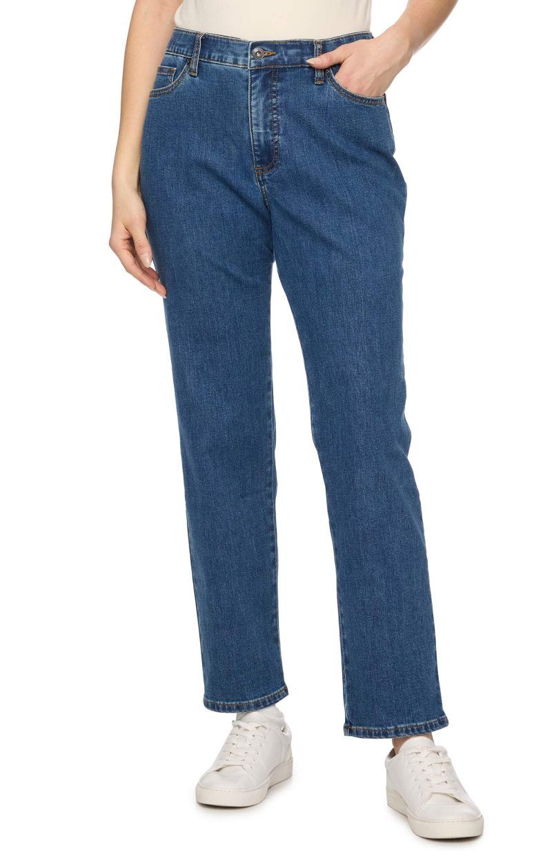 Threadgrit Women's Celine Mid Rise Straight Jean