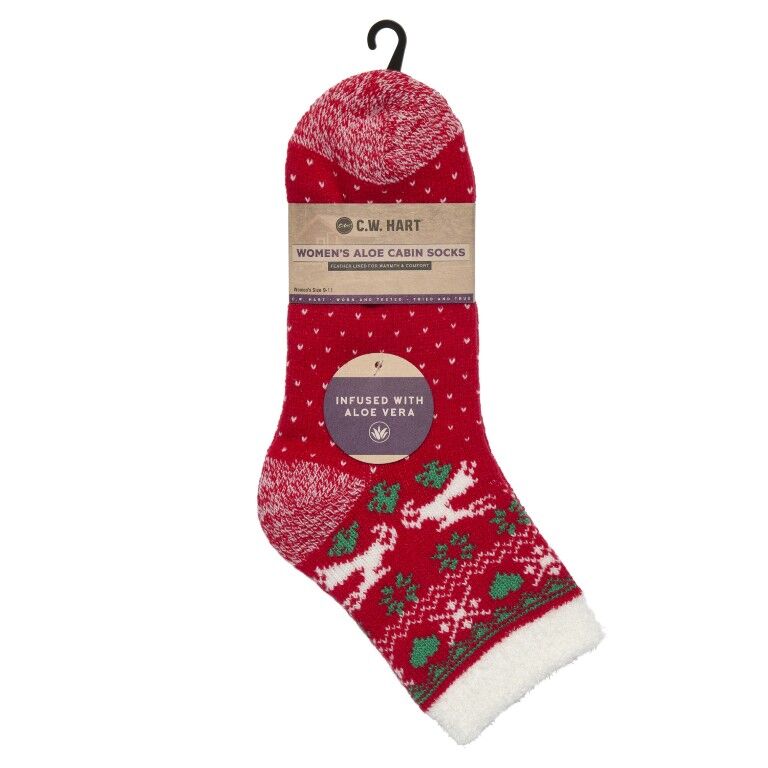 C.W. Hart Women's Holiday Aloe Cabin Socks
