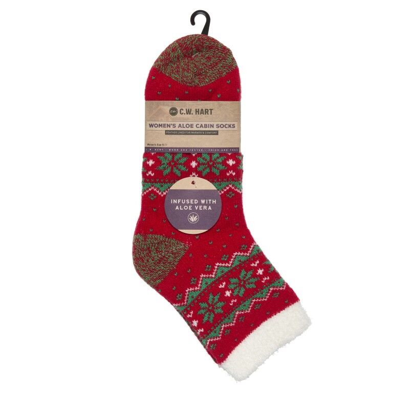 C.W. Hart Women's Holiday Aloe Cabin Socks