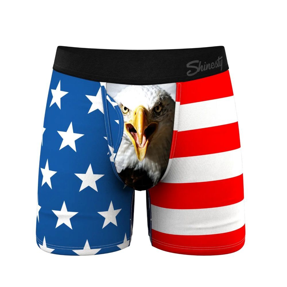 Shinesty Men's The Mascot American Flag Ball Hammock Pouch Underwear With Fly
