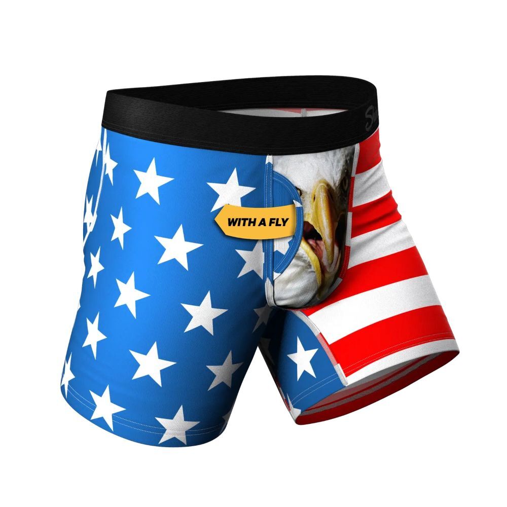Shinesty Men's The Mascot American Flag Ball Hammock Pouch Underwear With Fly