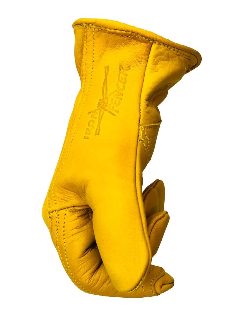 Golden Stag Gloves Men's Iron Fencer Cowhide Leather Work Glove in Gold