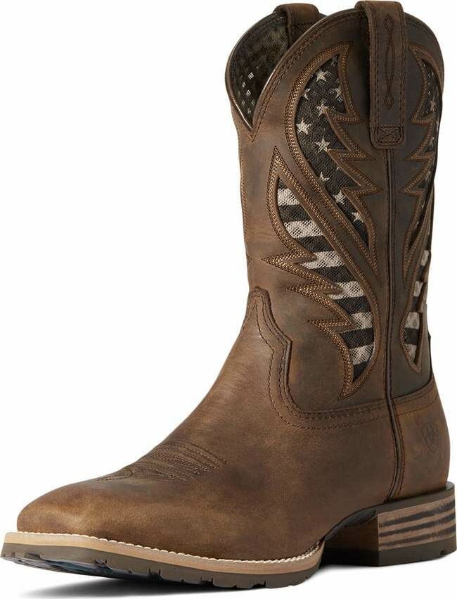 Ariat Men's Hybrid VentTEK Western Boot in Distressed Brown