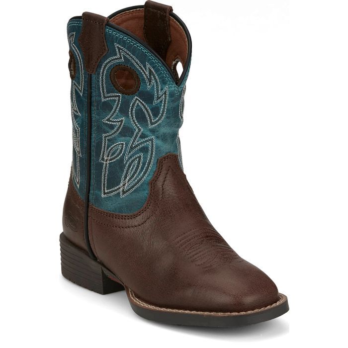 Justin Kids' Bowline Junior Western Boots in Walnut