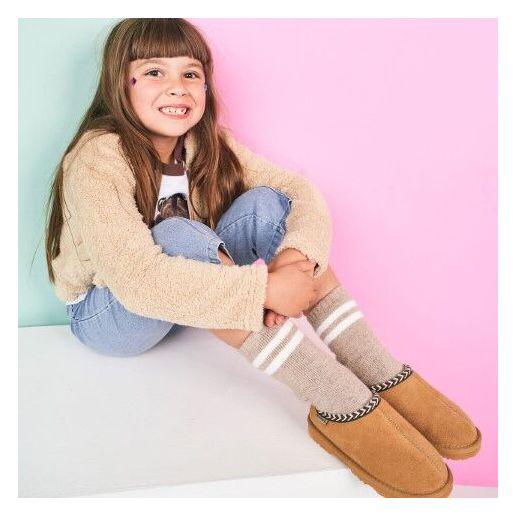 Bearpaw Youth Tabitha Slipper in Iced Coffee