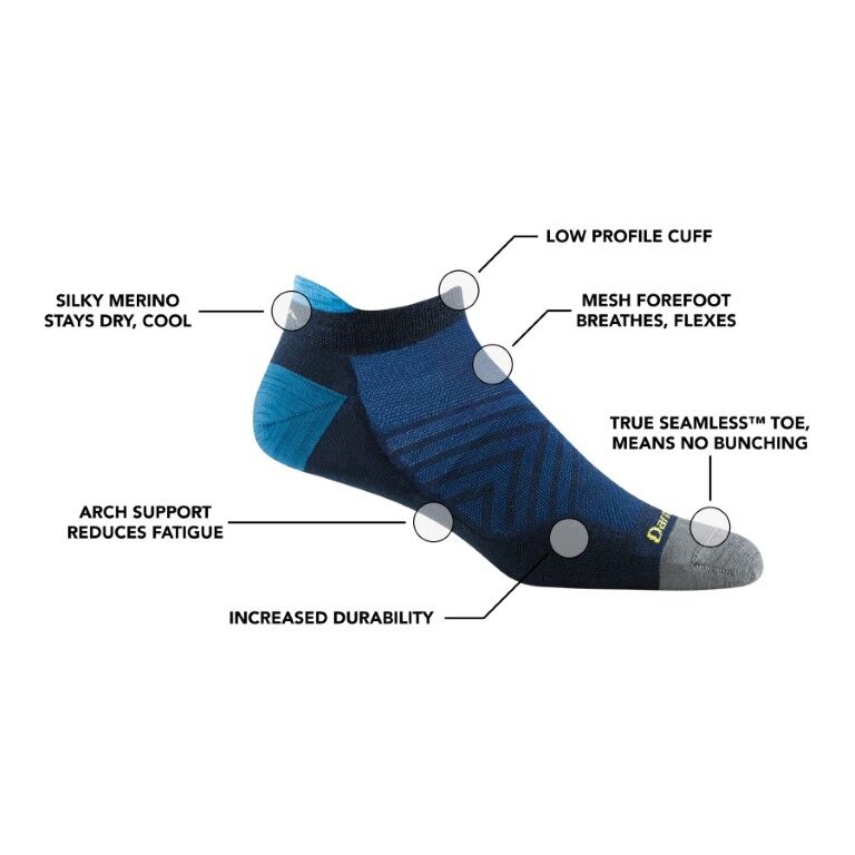 Darn Tough Men's Run No Show Tab Cushioned Ultra-Lightweight Running Socks