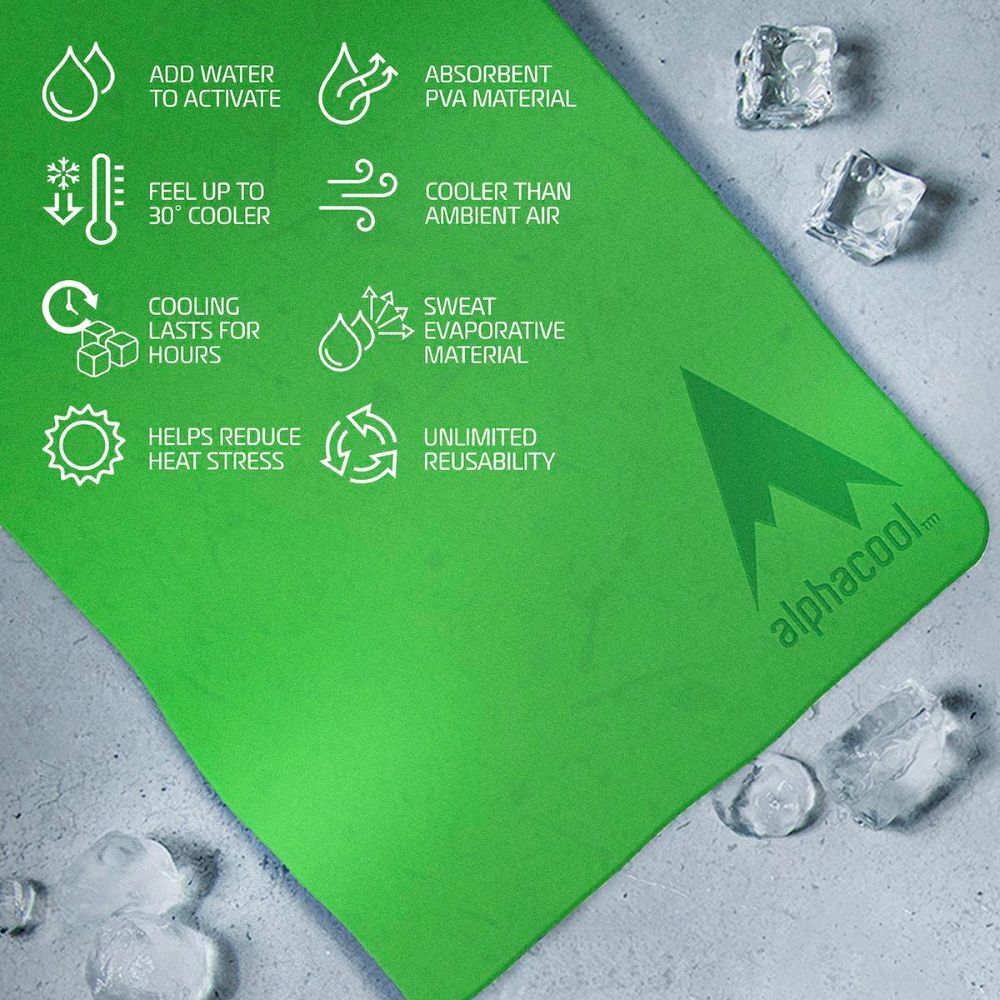 AlphaCool Hi-Vis Green PVA Instant Cooling Towel