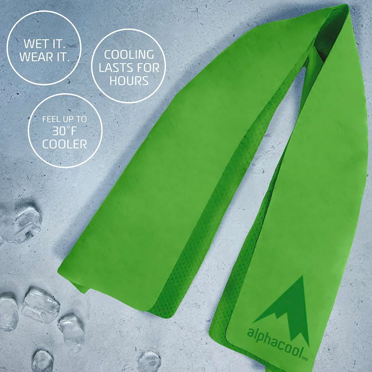 AlphaCool Hi-Vis Green PVA Instant Cooling Towel