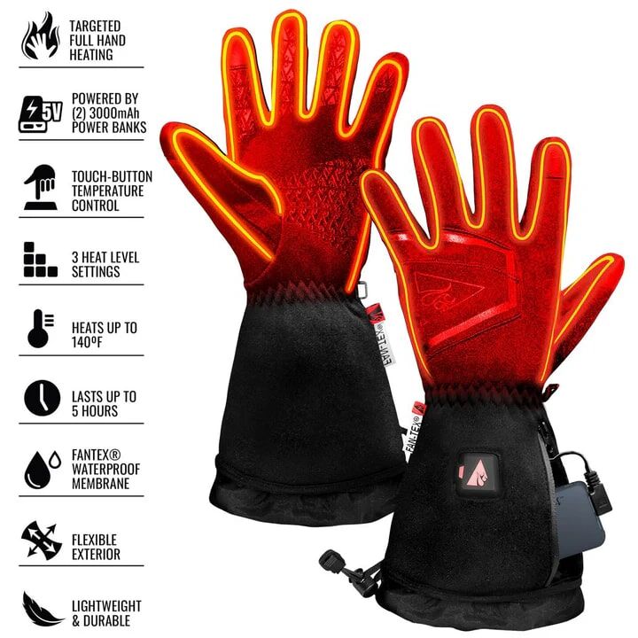 ActionHeat Men's 5-Volt Featherweight Heated Gloves in Black