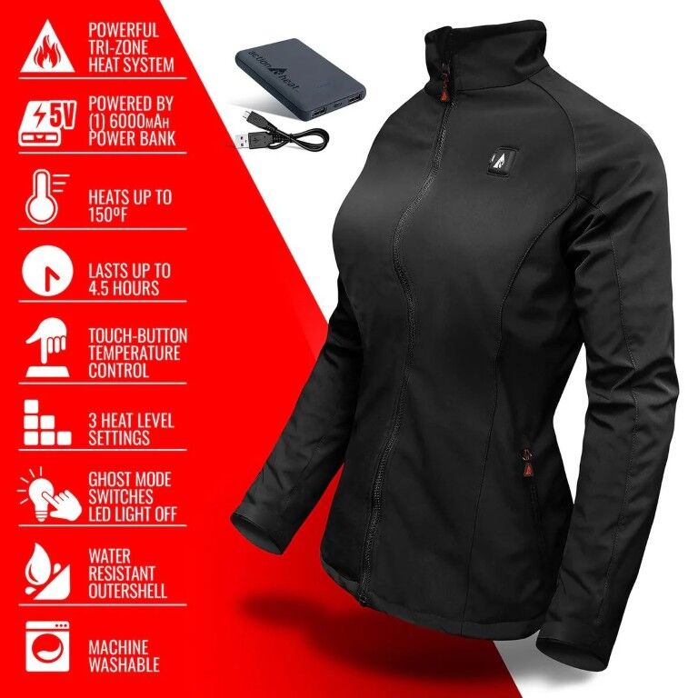 ActionHeat Women's 5-V Softshell Battery Heated Jacket
