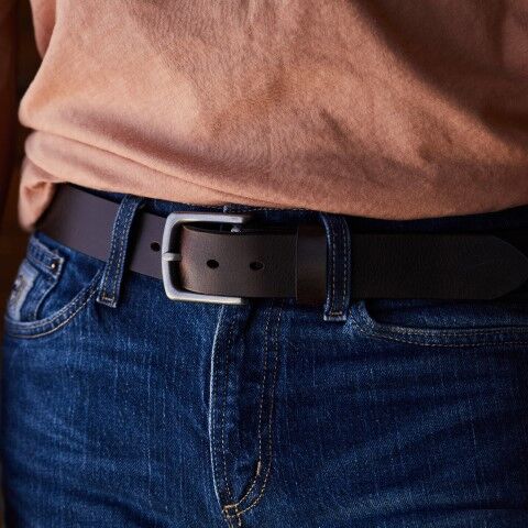 AndWest Women's 1 1/2-In Beveled Edge Belt in Dark Brown