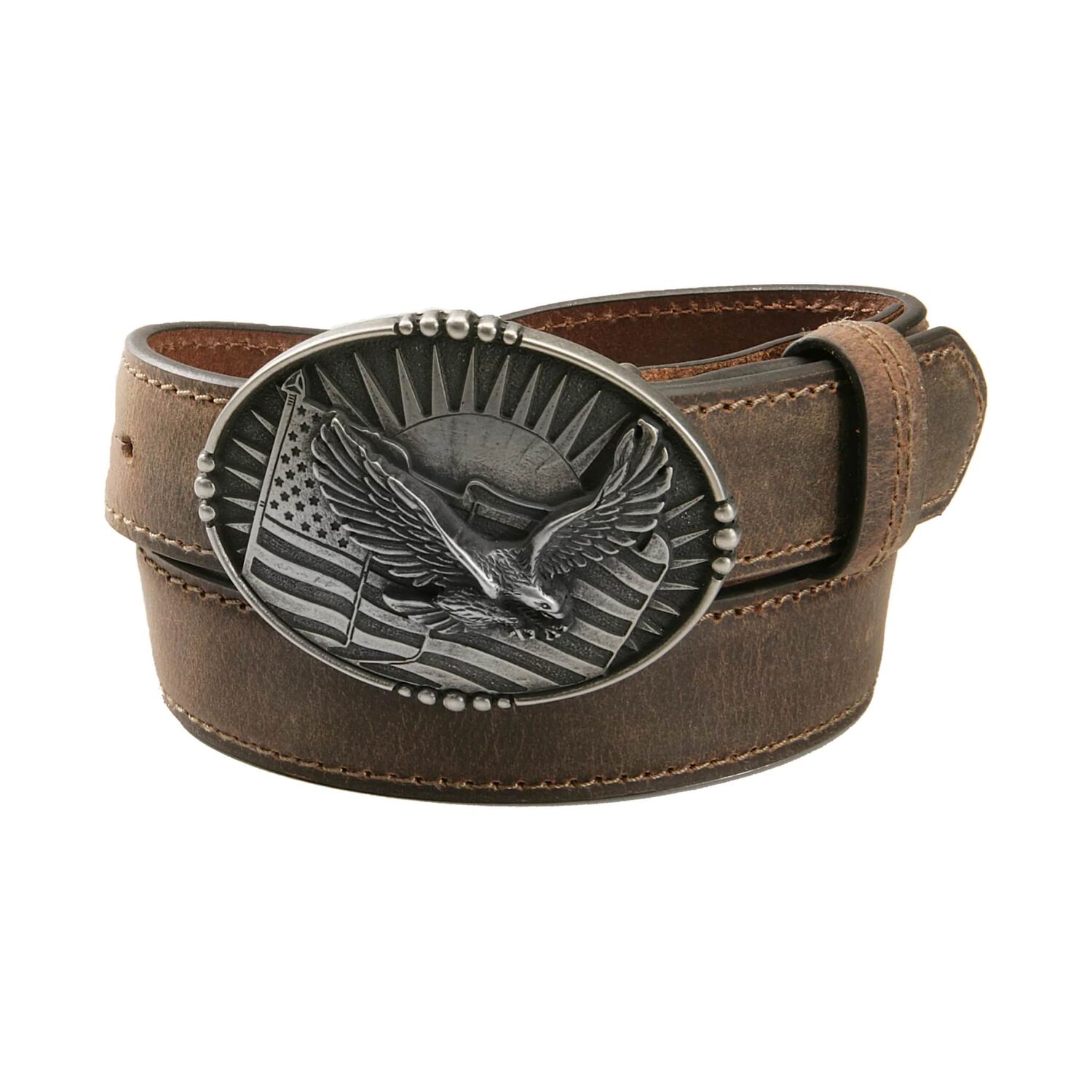 AndWest Kids' 1 1/4-In Eagle Plaque Buckle Belt in Brown