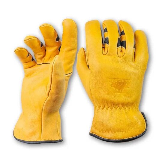 Bear Knuckles Men's Water Resistant Leather Cowhide Driver Gloves in Yellow
