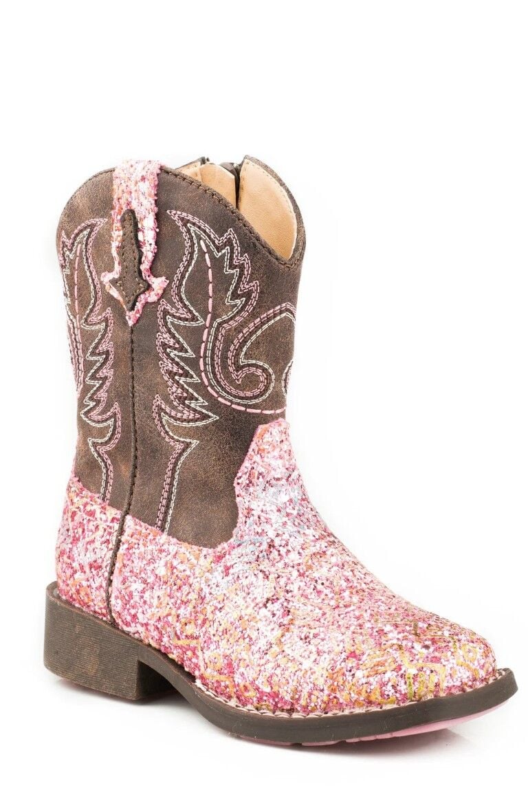 Roper Toddler Girl's Glitter Aztec Boot