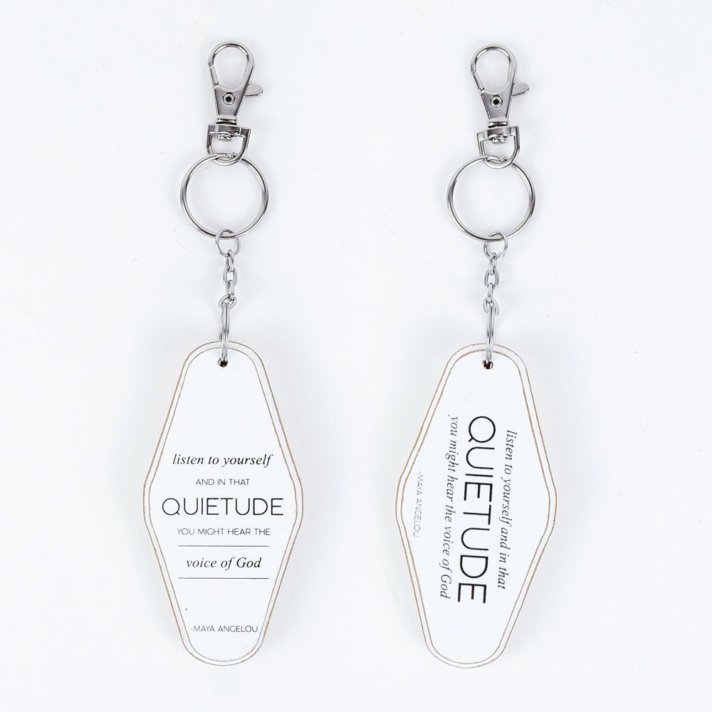 Adams & Co. QTDE White & Black Reversible Keychain, 1.7-In x 3.5-In x 1.5-In