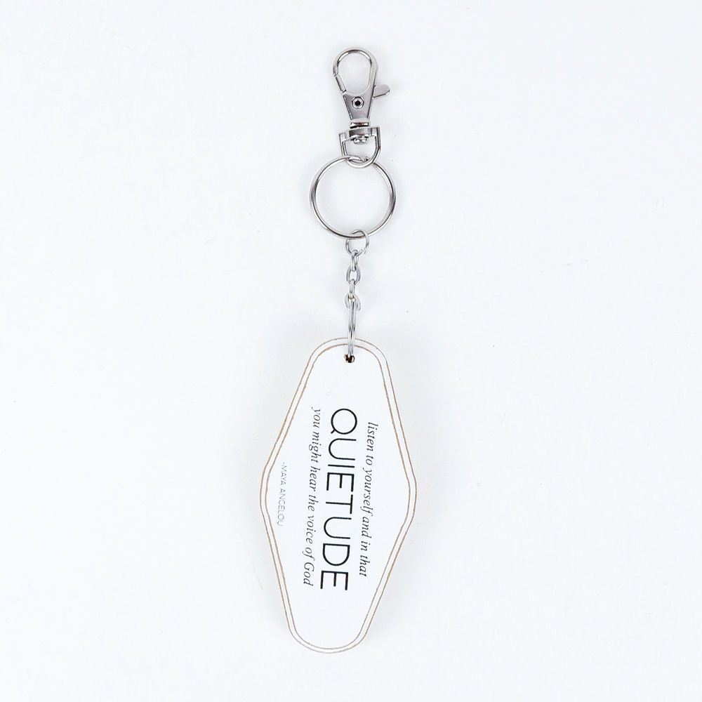 Adams & Co. QTDE White & Black Reversible Keychain, 1.7-In x 3.5-In x 1.5-In
