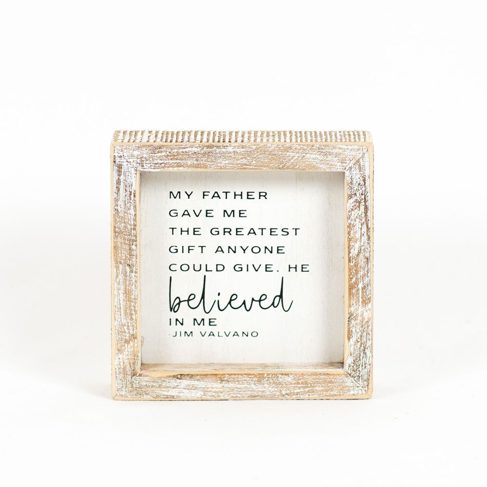 Adams & Co. Believed White & Black Wood Frame Sign, 5-In x 5-In x 1.5-In