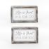 Adam & Co. Reversible Wood Frame White & Black Short Sign, 7-In x 4-In x 1.5-In