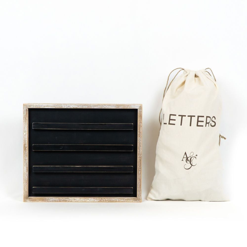 Adams & Co. Natural & Black Letterboard Kit, 15-In x 13-In x 1.5-In