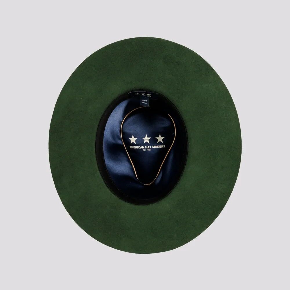 American Hat Makers Men's Rancher Wide Brim Felt Fedora Hat in Black