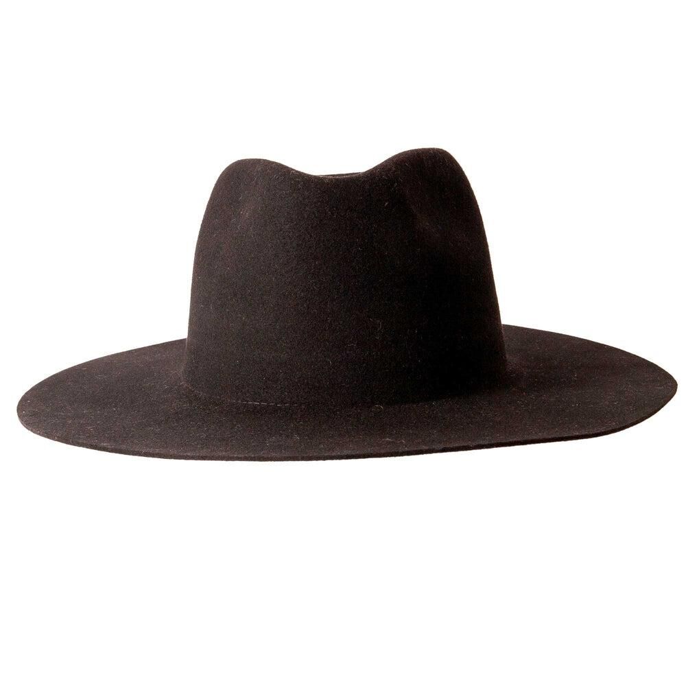 American Hat Makers Men's Rancher Wide Brim Felt Fedora Hat in Black